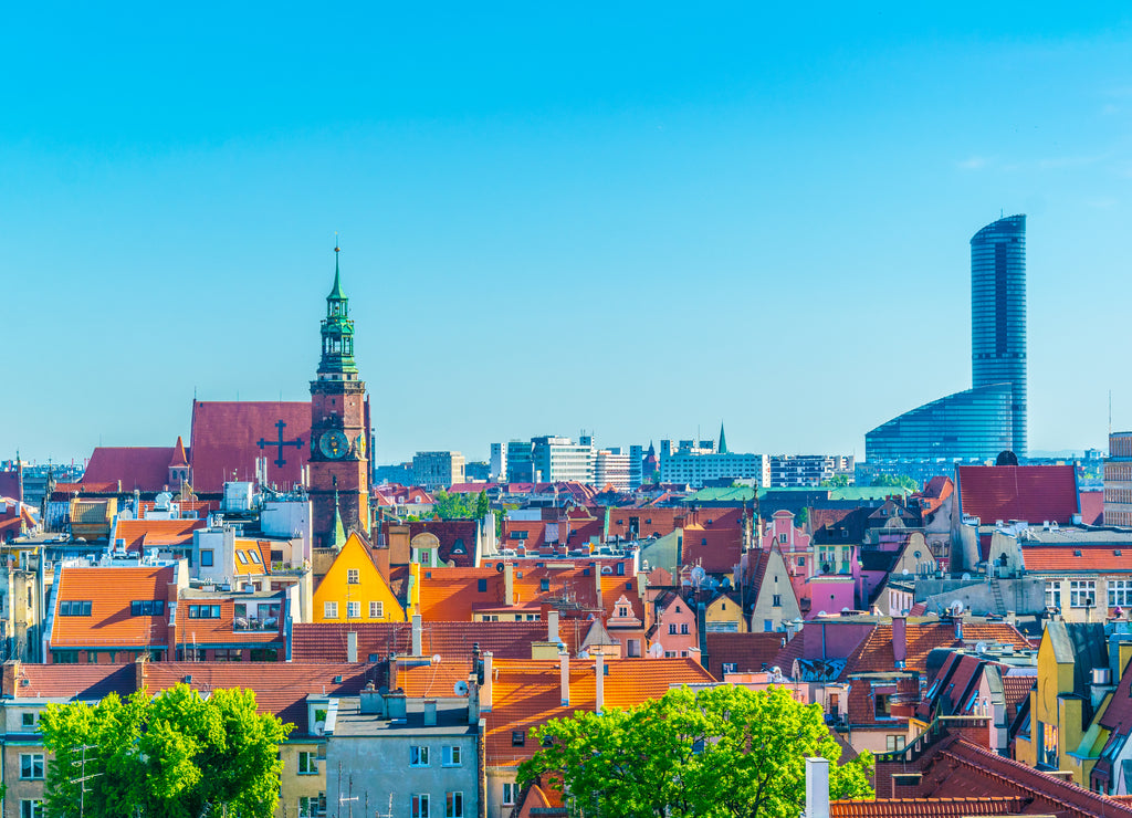 Wroclaw with the sky tower shopping mall, Poland