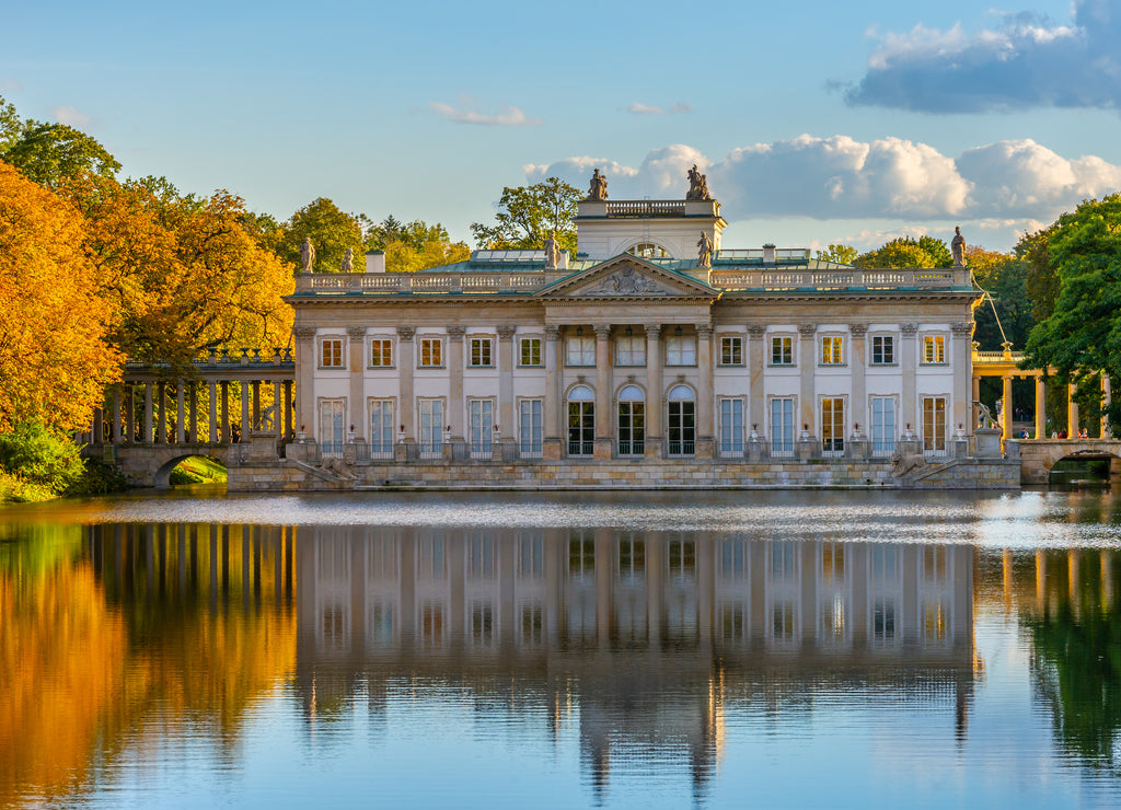 Royal Lazienki Park in Warsaw, Palace on the water, Poland
