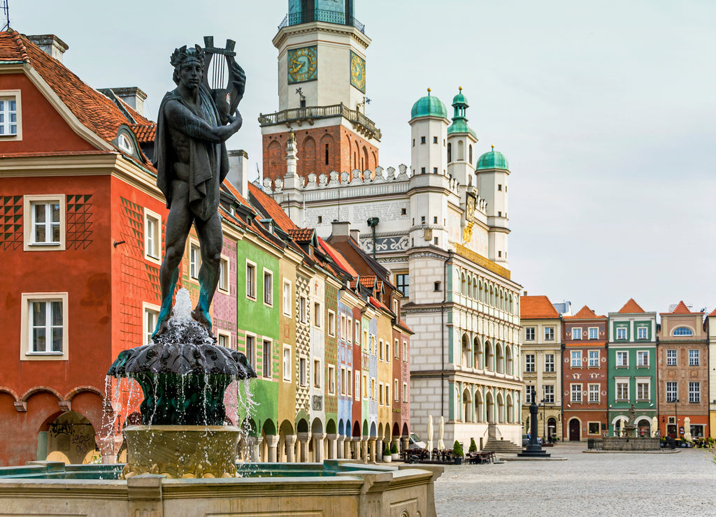 Historic town hall architecture in Poznan