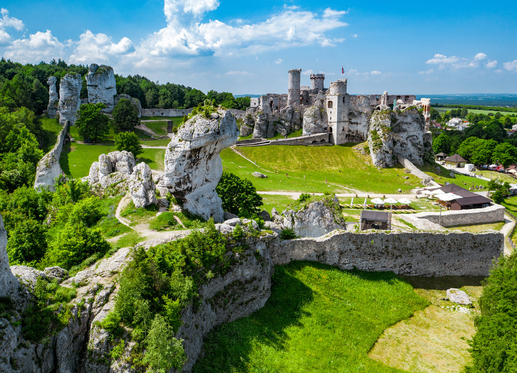 Medieval castle ruins located in Ogrodzieniec, Poland