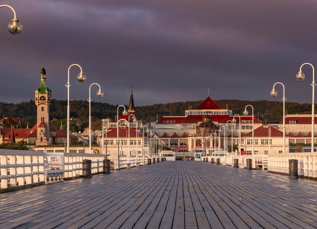 The Sopot Pier and beautiful cityview/cityscape of Sopot, Poland