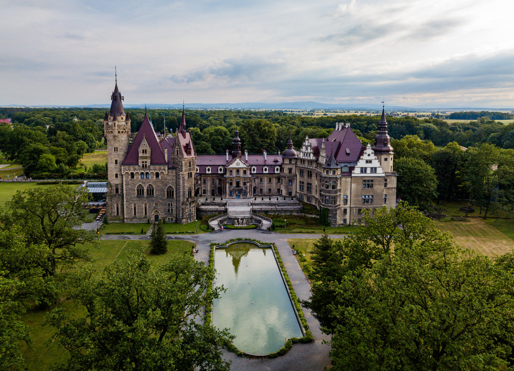 Castle in Moszna, southwestern Poland