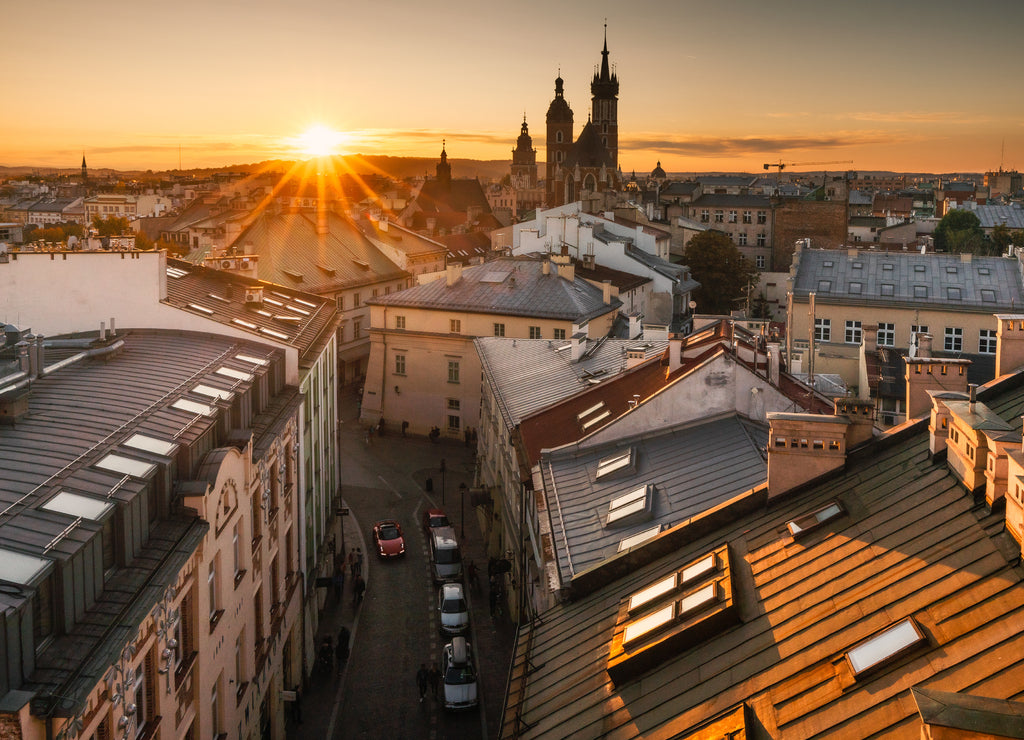 Cracow old town in autumn time, Poland, UNESCO