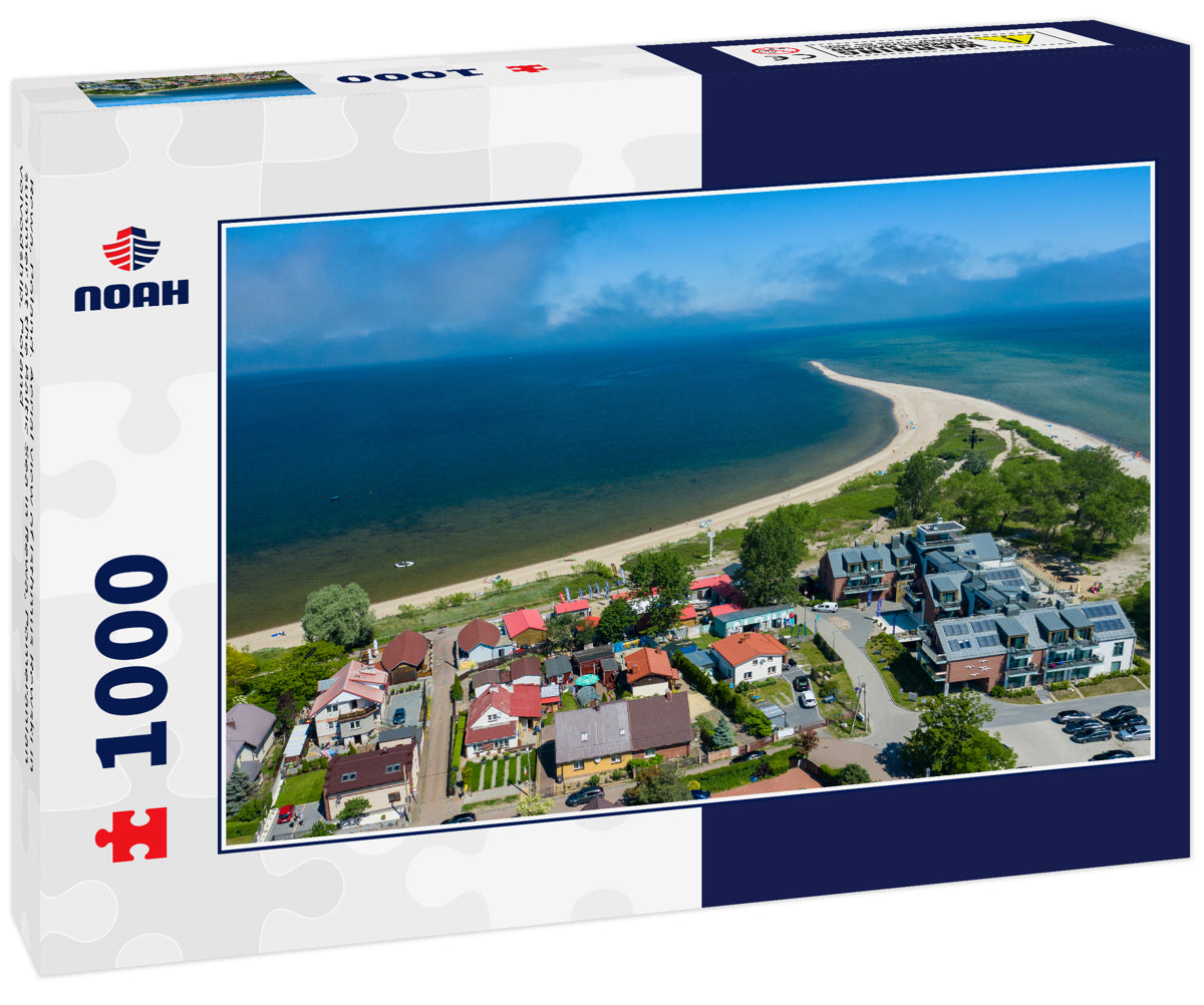 Rewa, Poland. Aerial view of Isthmus Rewski in summer at the Baltic Sea in Rewa, Pomeranian voivodship, Poland