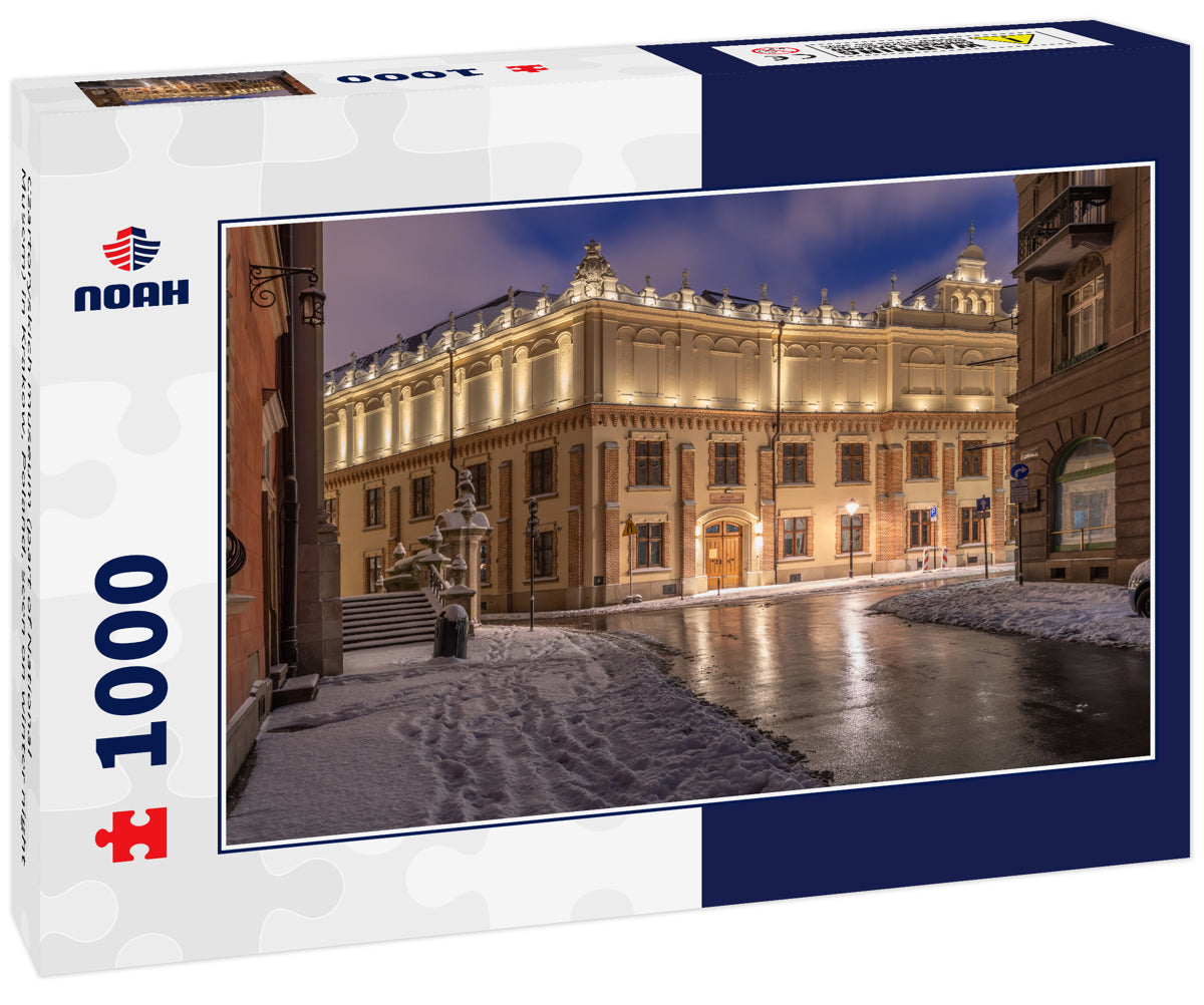 Czartoryskich museum (part of National Musem) in Krakow, Poland, seen on winter night