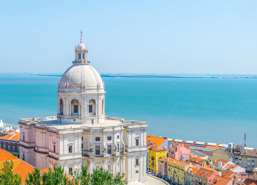Aerial view of the national pantheon in Lisbon, Portugal
