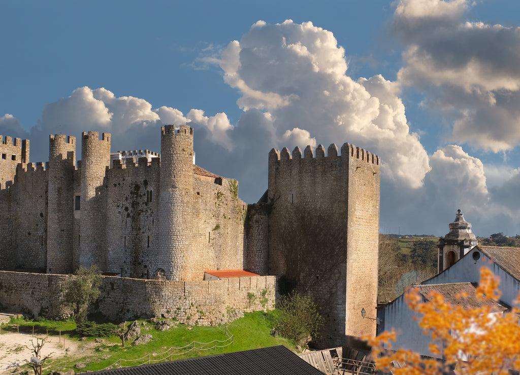 Medieval stone castle in the town of Obidos in Portugal