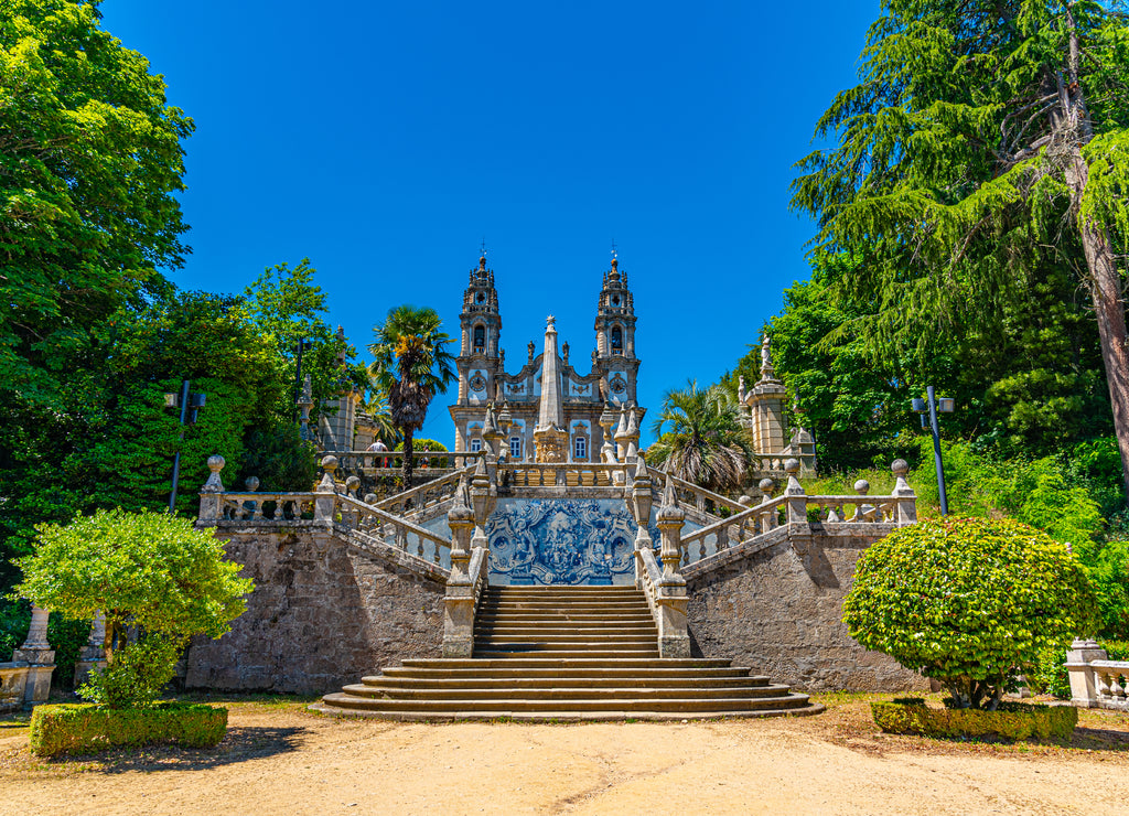 Staircase leading to the church of our lady of remedies in Lamego, Portugal