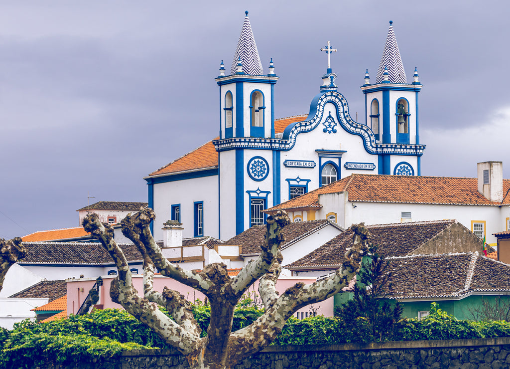 View to the city of Praia da Vitoria. Island of Terceira. Azores, Portugal