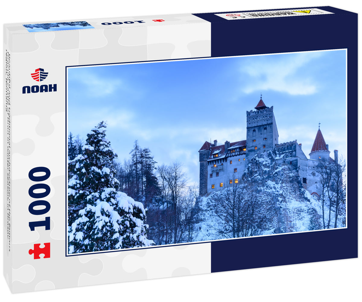 Beautiful and traditional architecture of the famous Dracula castle of Bran in winter season, in Brasov region, Romania