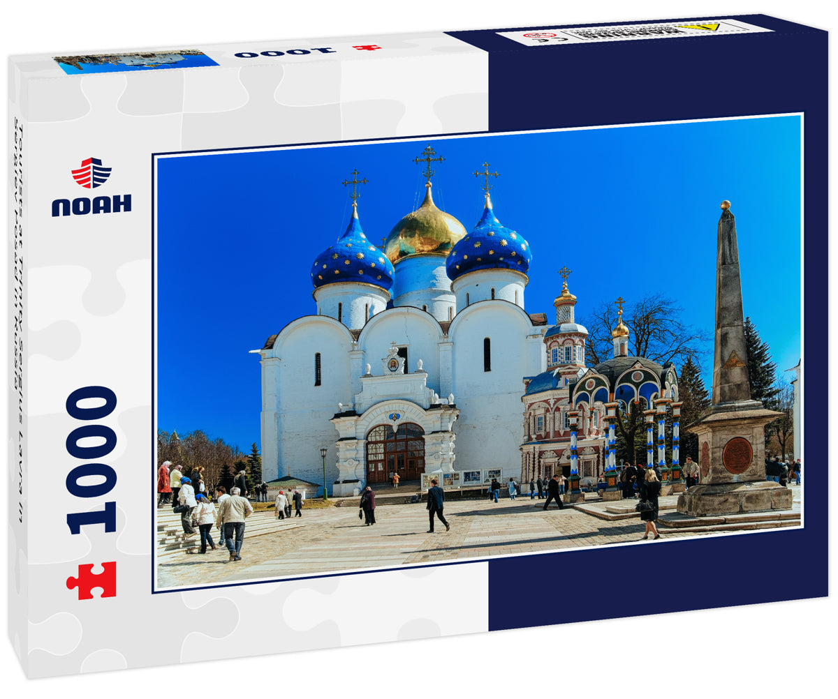 Tourists at Trinity Sergius Lavra in Sergiev Posad in Russia