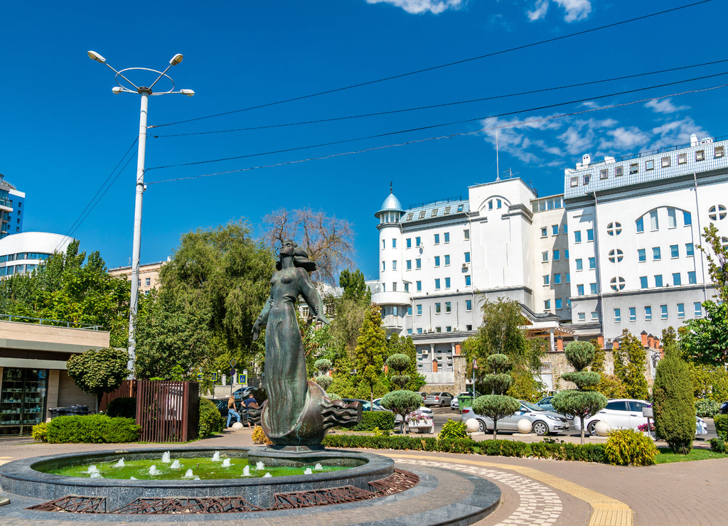 Rostovite girl fountain in Rostov-on-Don, Russia