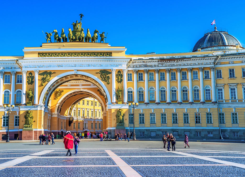 The large Triumphal Arch of St Petersburg, Russia