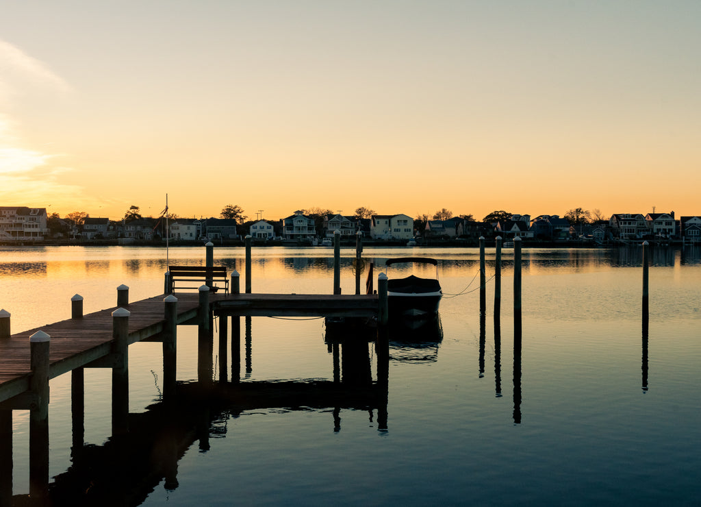 Sunset on Lake Louise in Point Pleasant, New Jersey
