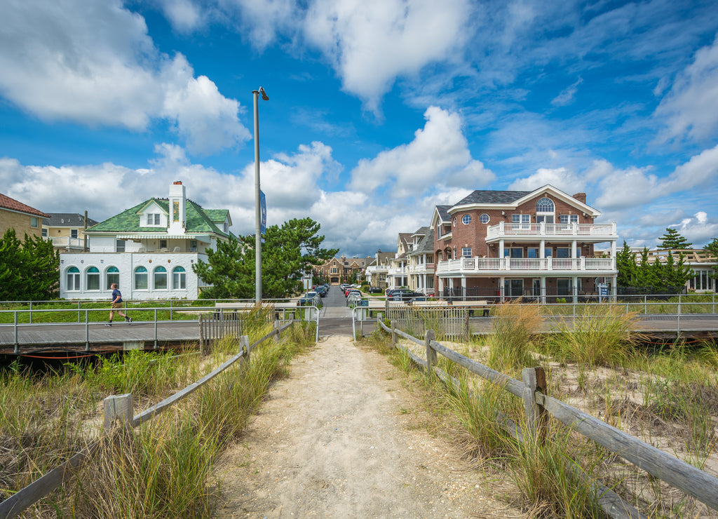 Path through sand dunes in Ventnor City, New Jersey