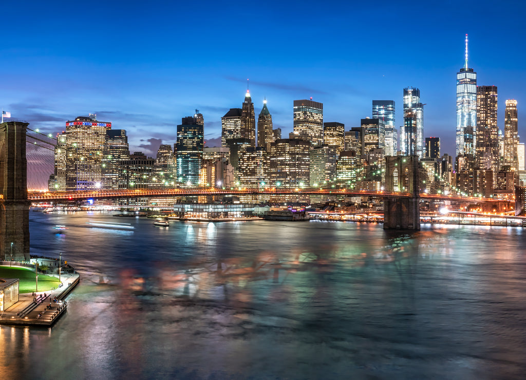 New York City skyline with Brooklyn Bridge