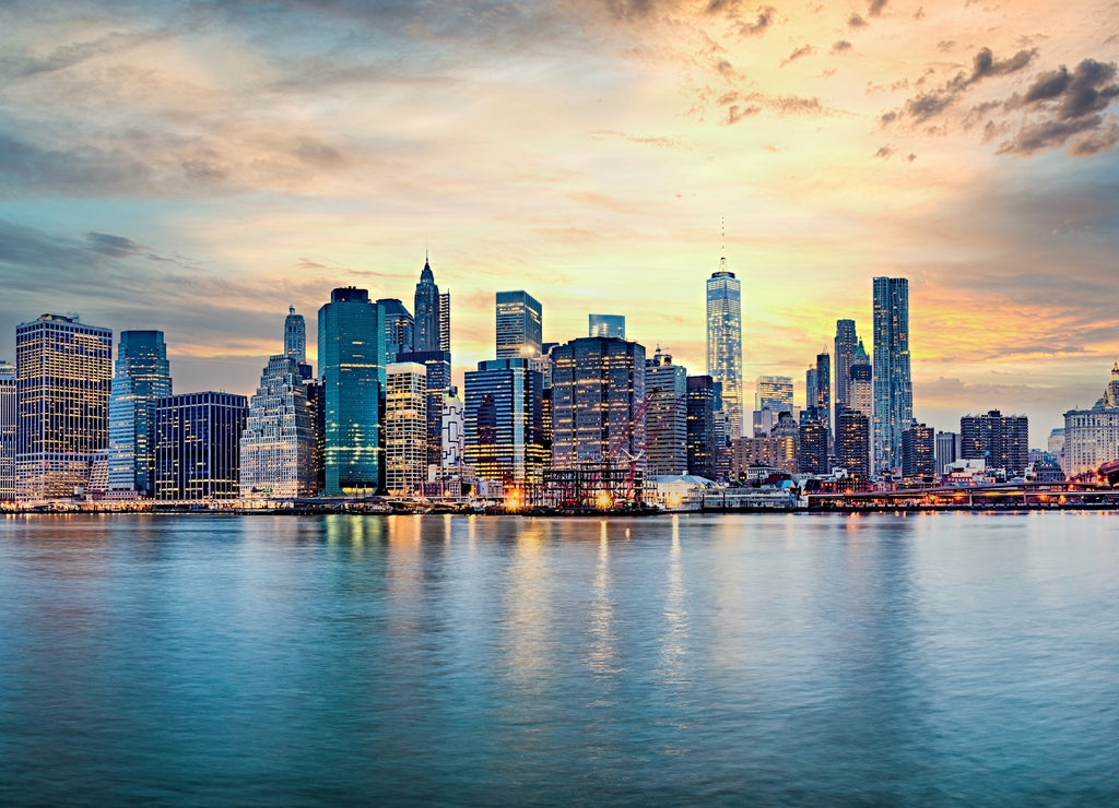 New York city sunset panorama