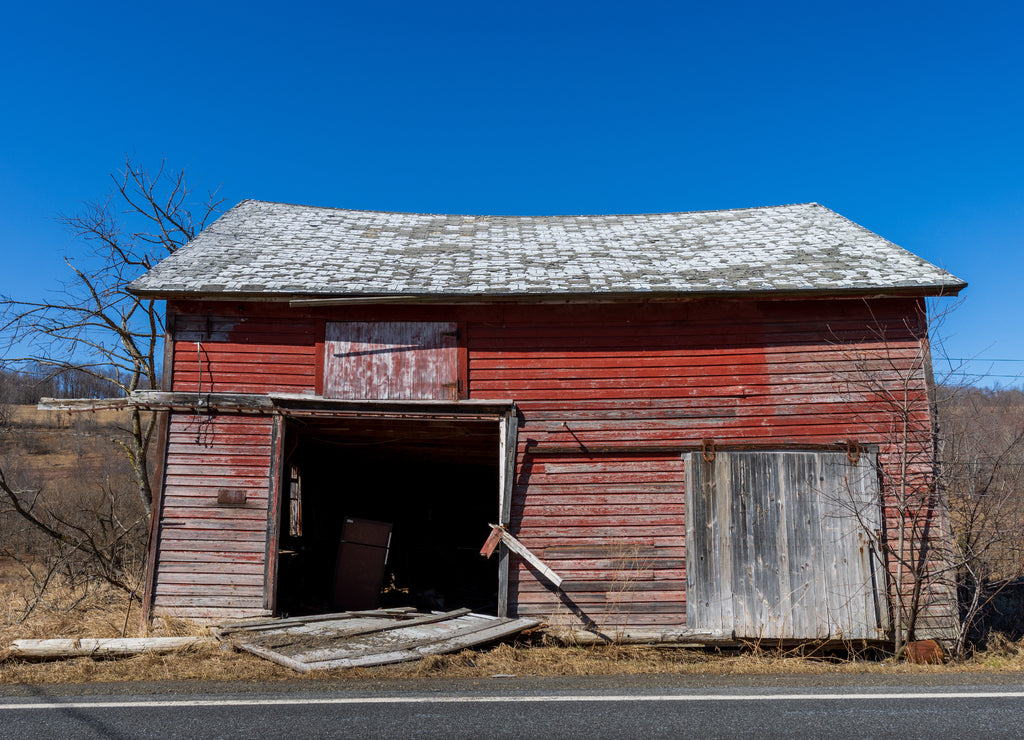 Old Faded Barn in Delaware County, New York