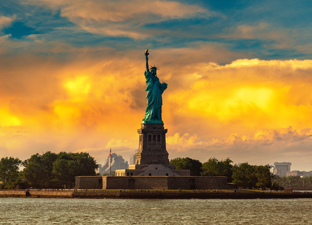 Statue of Liberty at sunset