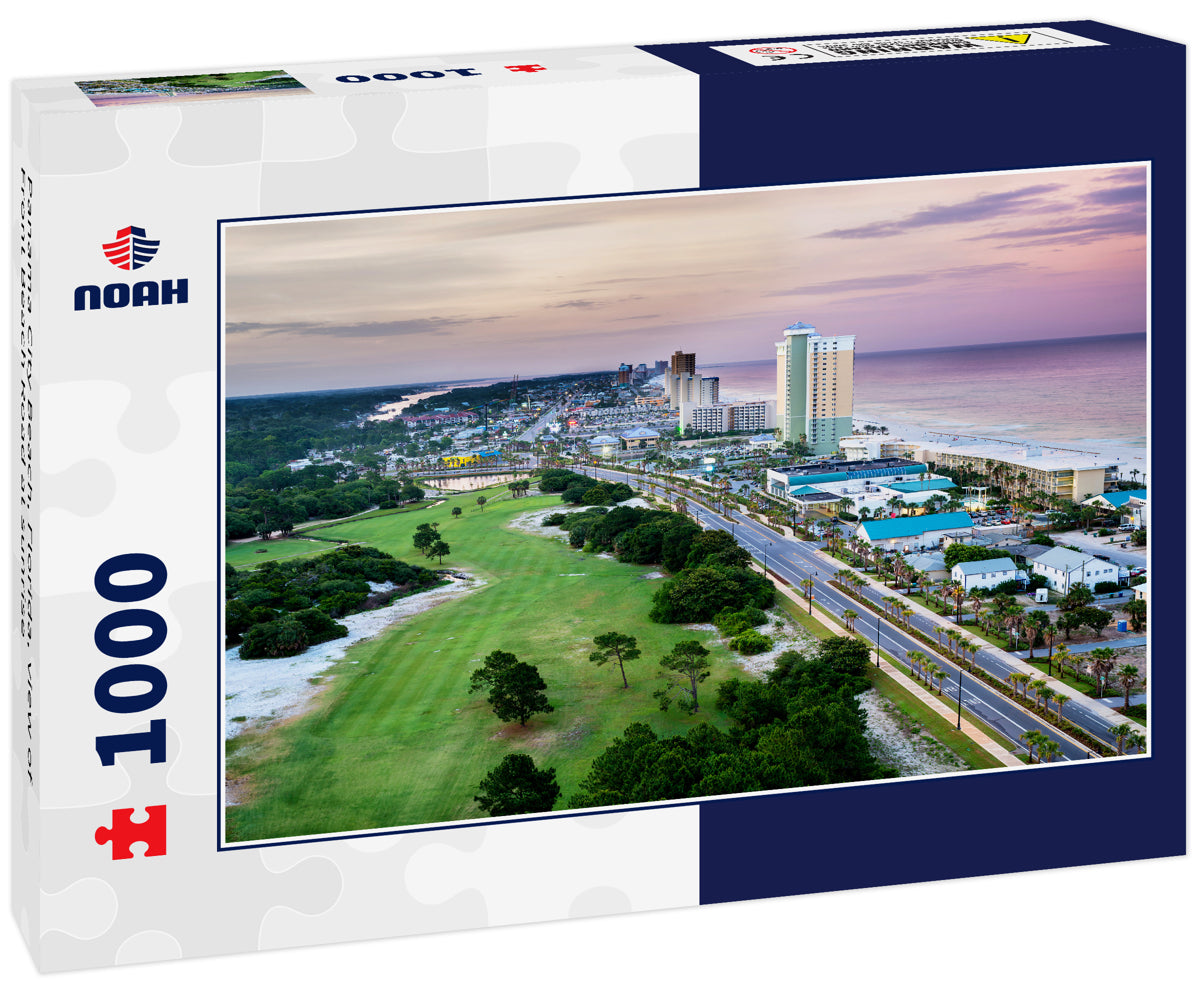 Panama City Beach, Florida, view of Front Beach Road at sunrise