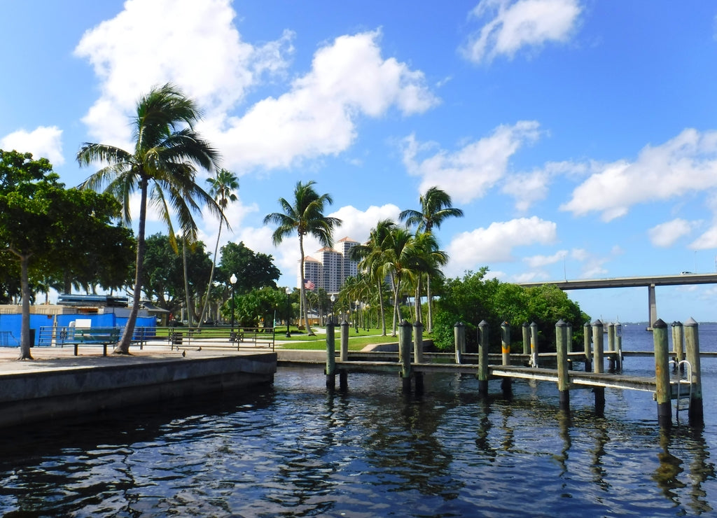 North America, United States, Florida, Lee County, Fort Myers, Centennial Park and High Point Place Buildings