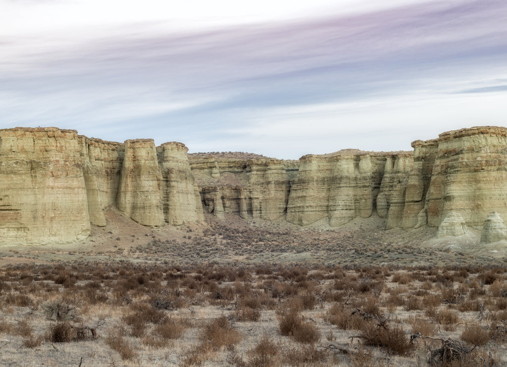 Western desert pillars on the Oregon nature