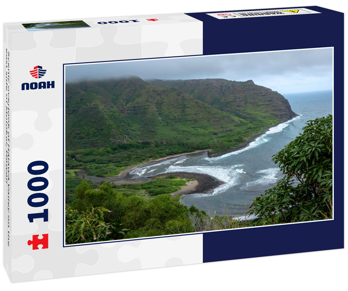Scenic overlook of Halawa Valley on the east side of Molokai, Hawaii