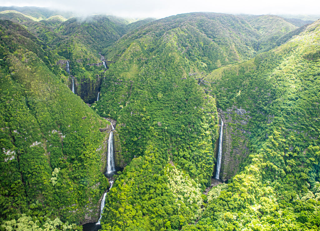 Molokai waterfalls, Hawaii