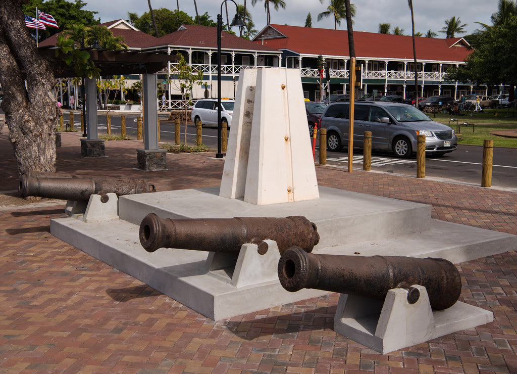 Russian cannons in Lahaina Harbor Hawaii