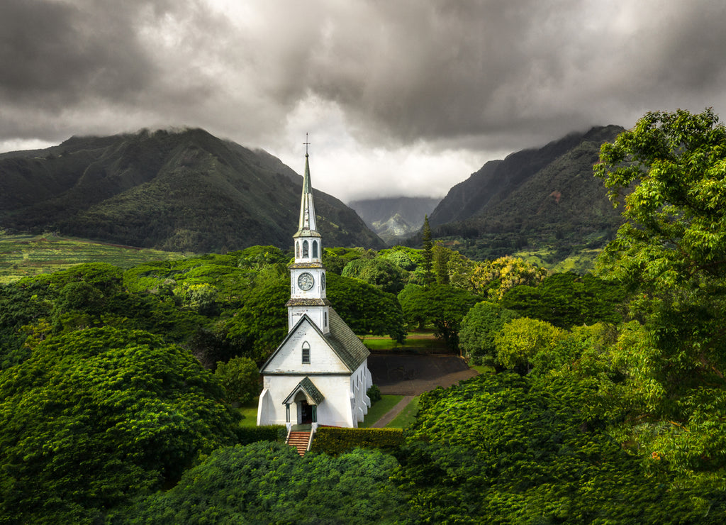 Old church near Iao Valley on Maui, Hawaii