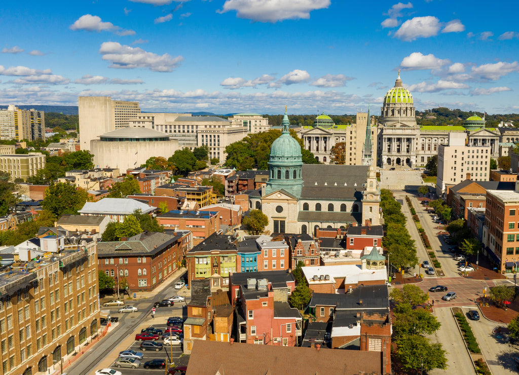 Harrisburg state capital of Pennsylvania along on the Susquehanna River