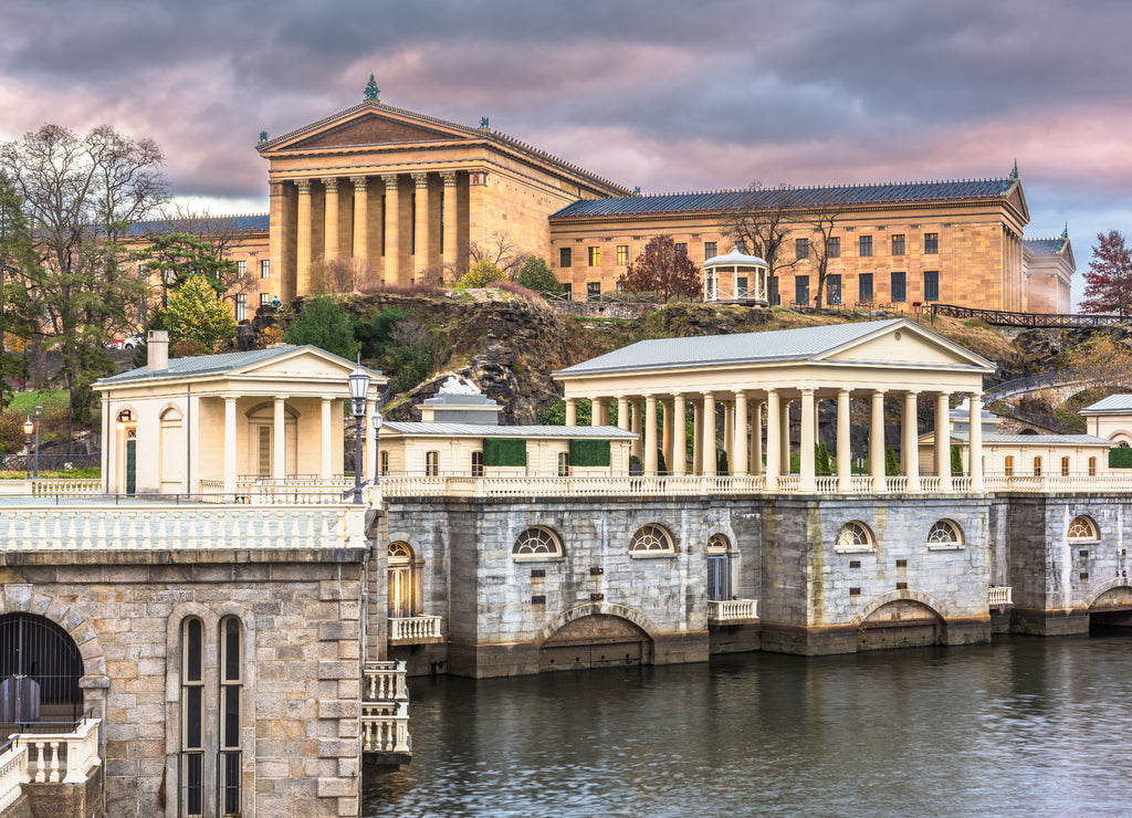 Philadelphia, Pennsylvania, USA Waterworks Skyline
