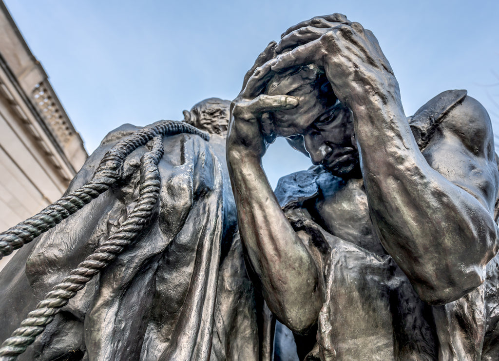 Philadelphia, Pennsylvania, USA - The Burghers of Calais in the Gardens of Rodin Museum in Philadelphia