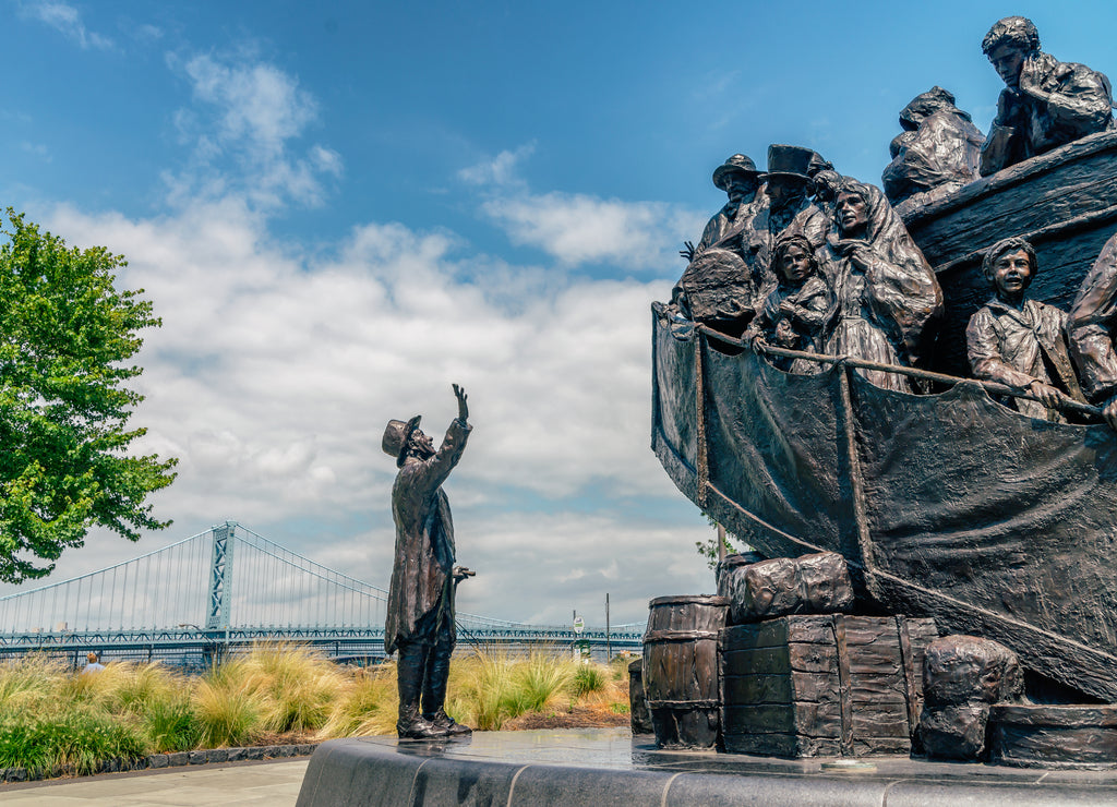 Philadelphia, Pennsylvania: Irish/Scottish memorial. A tribute to large Irish population and those who died in the Irish famine of the nineteenth century