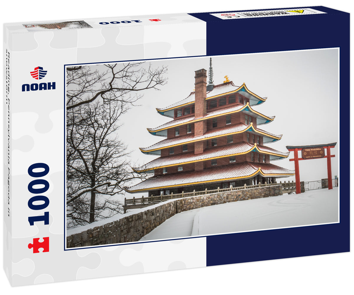 Reading, Pennsylvania Pagoda in snowstorm