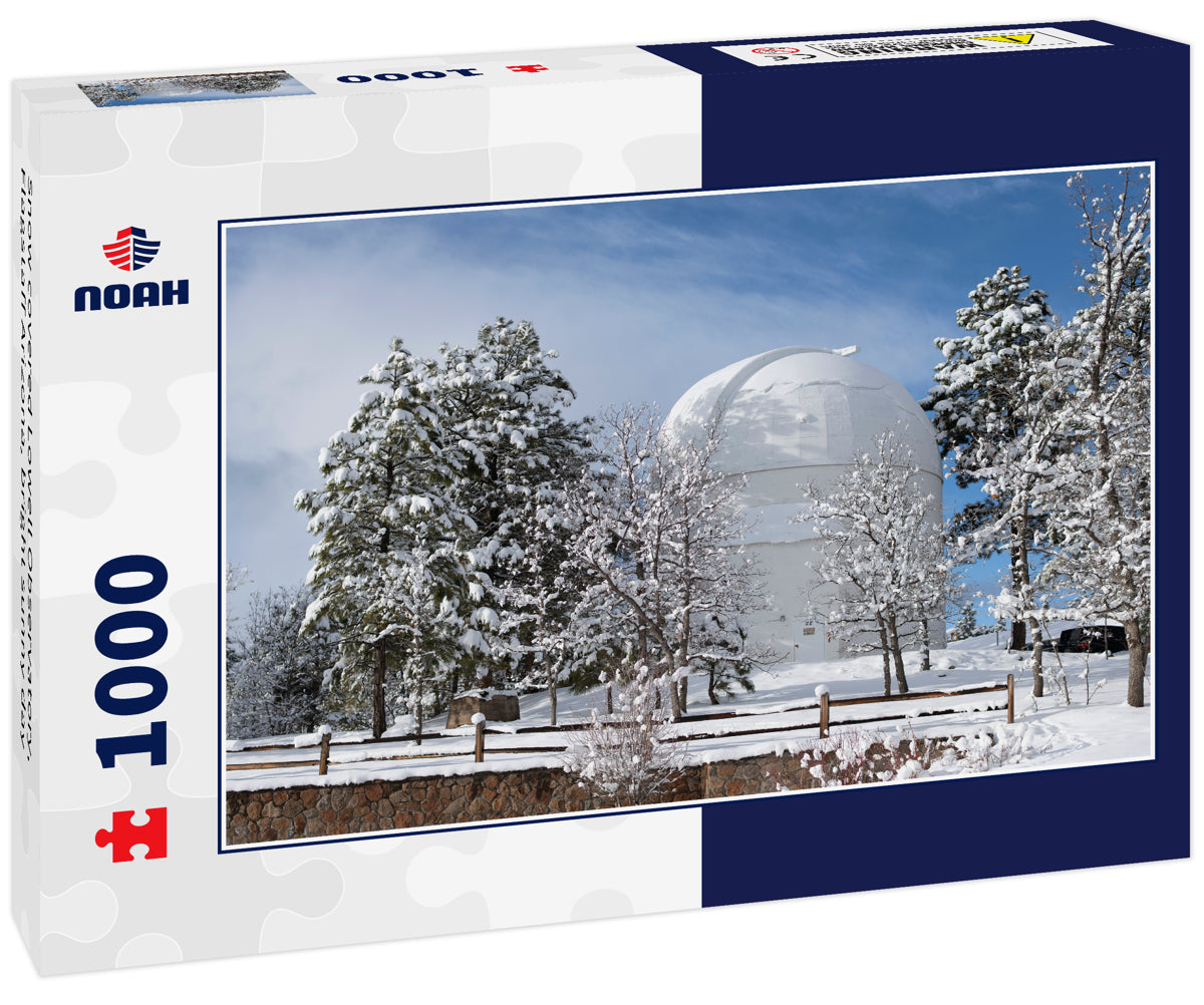 Snow covered Lowell Observatory, Flagstaff Arizona, bright sunny day