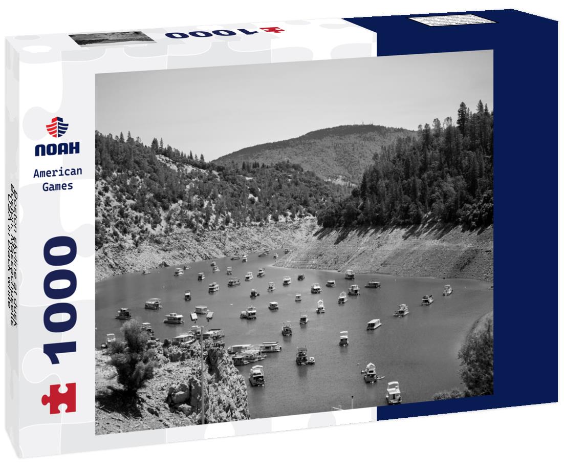 Noah Jigsaw Puzzle Boston skyline at dusk, Boston, Massachusetts, USA in black white 1000 pieces