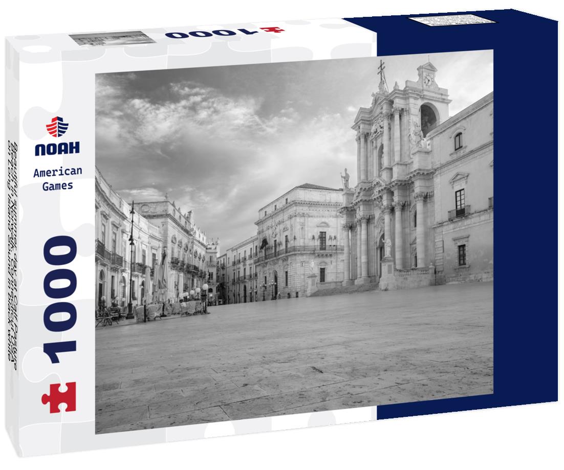 Noah Jigsaw Puzzle Beautiful summer day at Calf Pasture Beach in Norwalk, Connecticut USA, on Long Island Sound in black white 1000 pieces