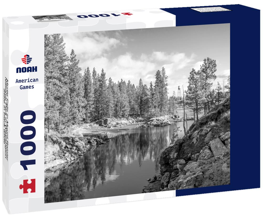 Noah Jigsaw Puzzle Myrtle Falls in Mount Rainier National Park in Washington State in black white 1000 pieces