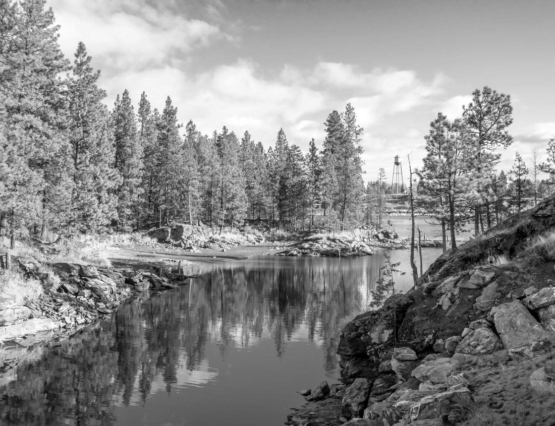 Noah Jigsaw Puzzle Myrtle Falls in Mount Rainier National Park in Washington State in black white 1000 pieces