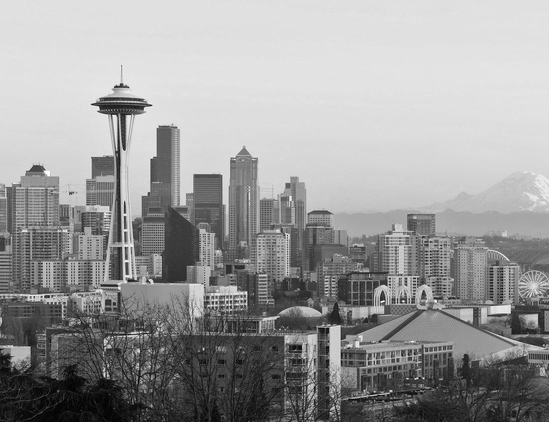 Noah Jigsaw Puzzle Detroit, Michigan, USA Downtown evening skyline in black white 1000 pieces