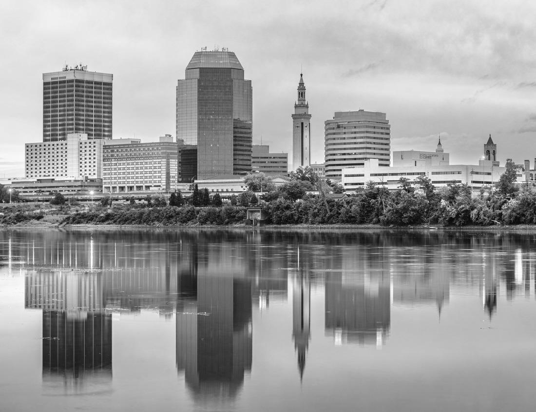 Noah Jigsaw Puzzle Houston, Texas, USA Downtown park and skyline at dusk in black white 1000 pieces