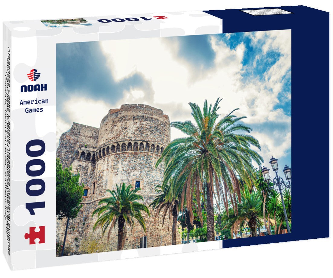 Noah Jigsaw Puzzle Aragonese Castle Castello Aragonese Medieval buildings and palm trees in Piazza castello square in Reggio Calabria, historical center, southern Italy 1000 pieces