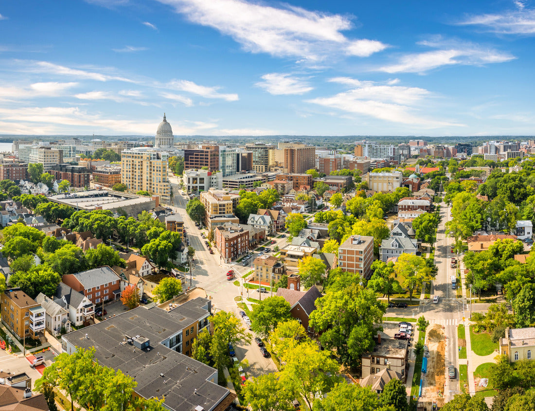 Noah Jigsaw Puzzle Madison skyline and Wisconsin State Capitol. The Wisconsin State Capitol, houses both chambers of the Wisconsin legislature, Supreme Court and the Office of the Governor 1000 pieces