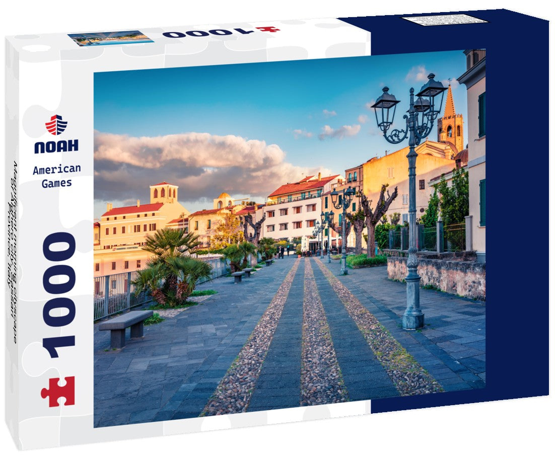 Noah Jigsaw Puzzle Magnificent morning cityscape of Alghero city, Sassari Province, Italy 1000 pieces