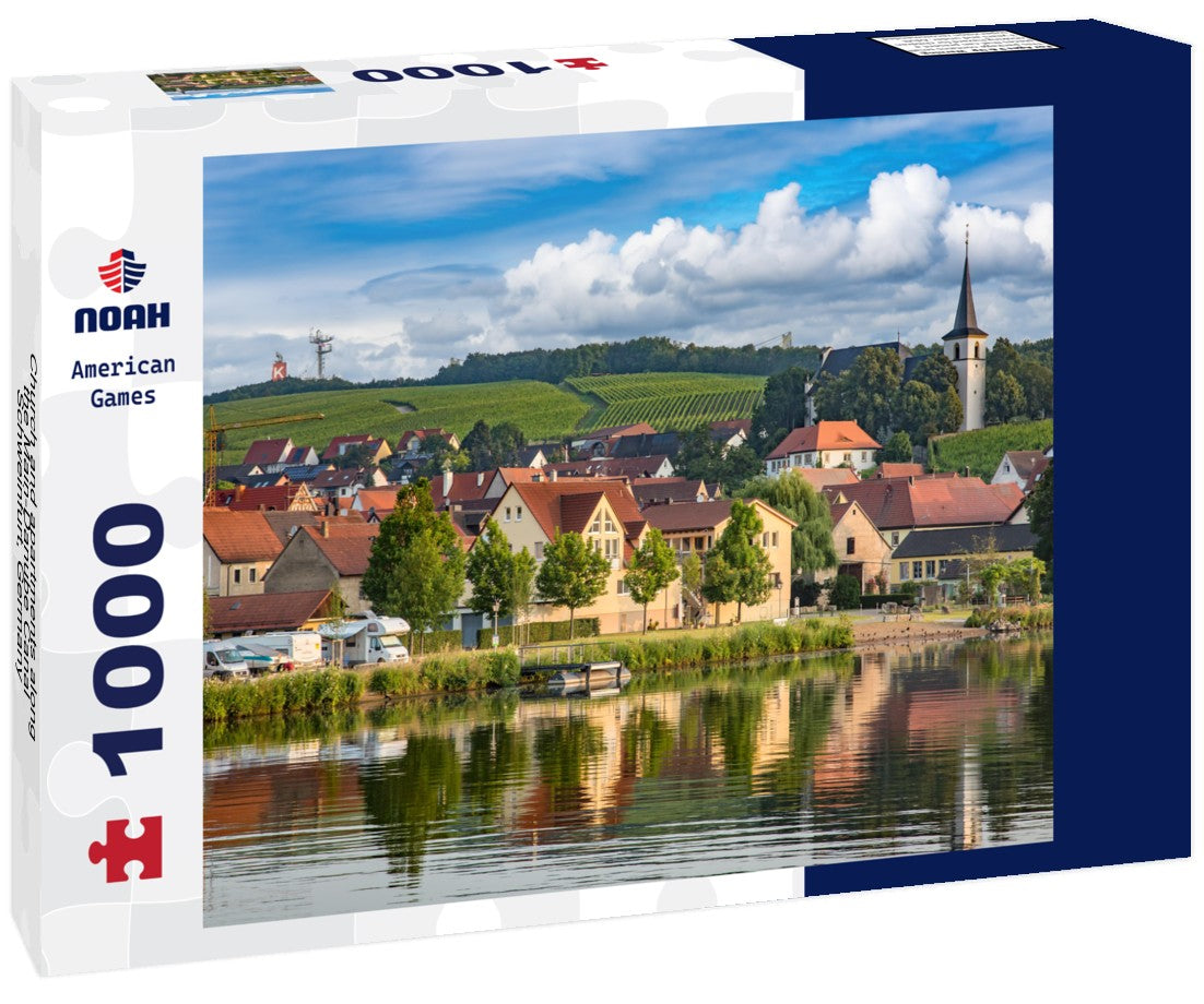 Noah Jigsaw Puzzle Church and apartments along the Main-Danube Canal, Schweinfurt, Germany 1000 pieces