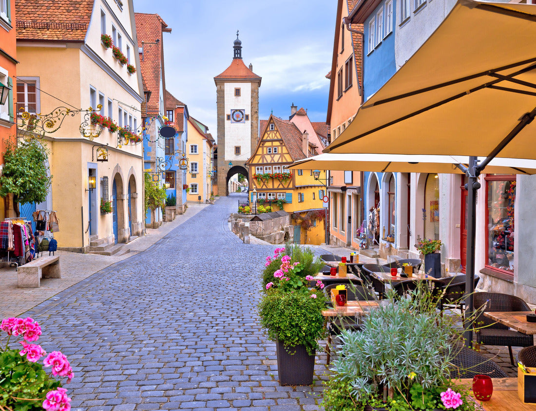 Noah Jigsaw Puzzle Famous Plonlein gate and cobbled street of historic town of Rothenburg ob der Tauber view, Romantic road of Bavaria region of Germany 1000 pieces