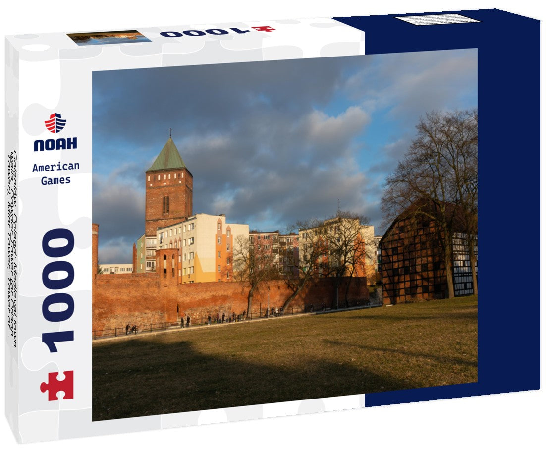 Noah Jigsaw Puzzle Goleniów, Poland: Medieval town walls, Powder Tower (or Prison Tower), Mint Tower, Tower of St. Catherine church 1000 pieces