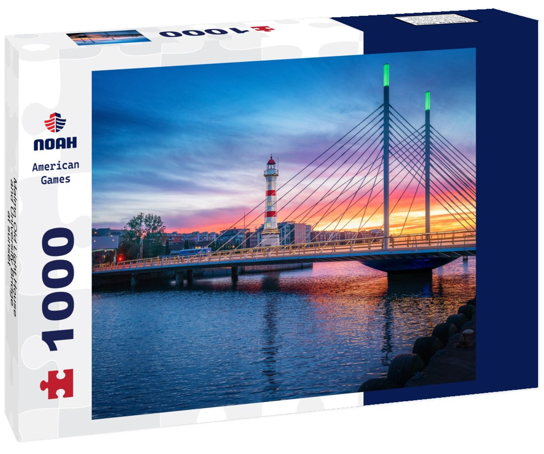 Noah Jigsaw Puzzle Malmo Old Light House and University Bridge at sunset - Malmo, Sweden 1000 pieces