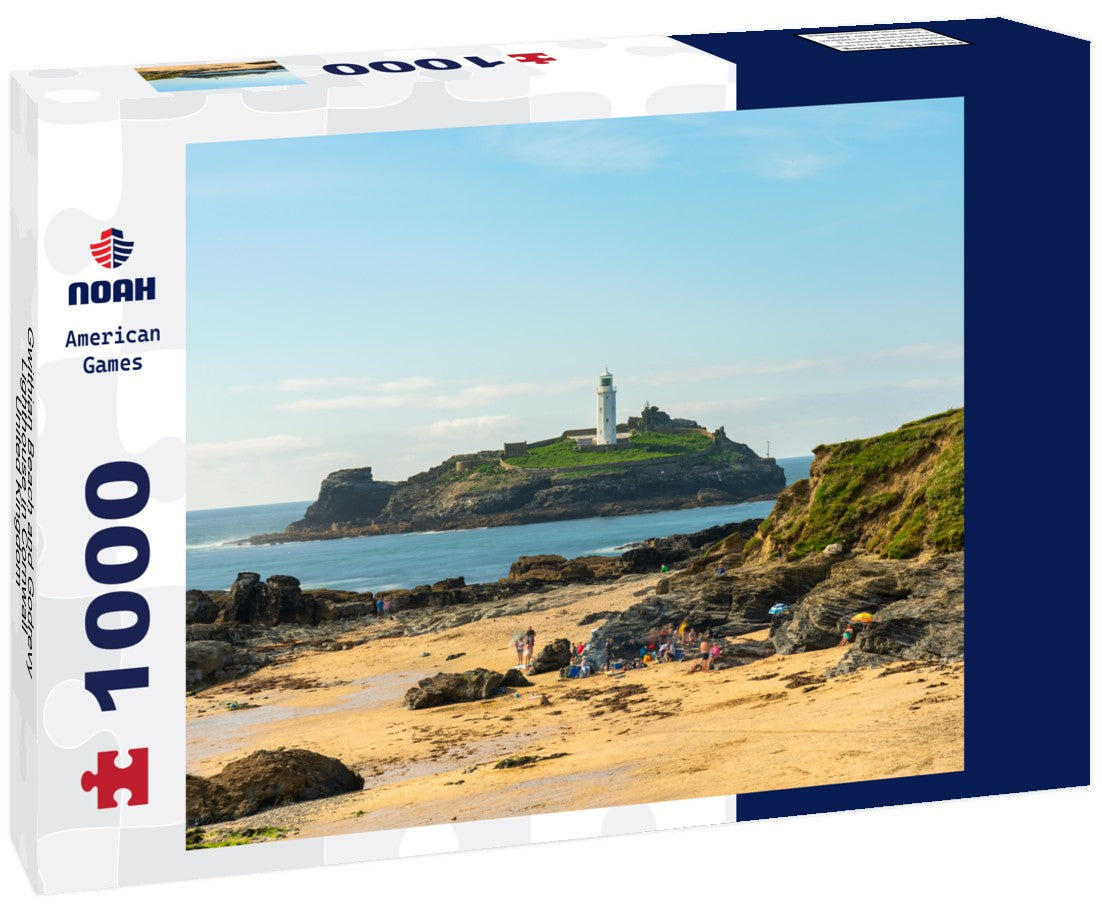 Noah Jigsaw Puzzle Gwithian Beach and Godrevy Lighthouse in Cornwall, United Kingdom 1000 pieces